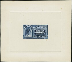 1885: Special Delivery & Registration Large Sunken Die Proof of the ...