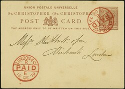 1879: Stationery postal card 1½ pence brown on buff, spectacularly ...