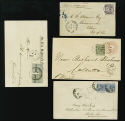 1878/89: Group of four covers with specialist rates. Comprising; ...