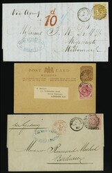 1872/83: Selection of three item originating from Mauritius, ...