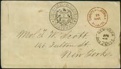 1879: Stampless return parcel envelope from the Guatemala parcel ...