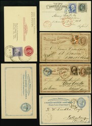 1875: Liberty stationery postal card, 1 cent black, uprated with ...