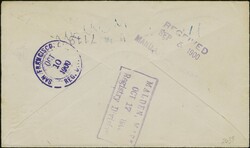 1899: Presidents 8 cents violet-brown and 2 cents carmine, tied by ...