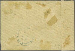 1851-60: Royal Crown 6 d. yellow, blued paper, imperforate, two ...