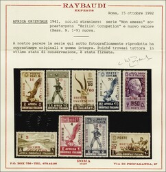 1941: BRITISH OCCUPATION, ovpt. and new value on complete set of 9 ...