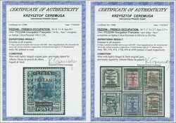 1943: FEZZAN Occupation Francaise, ovpt. and new value on 7 adhesives ...