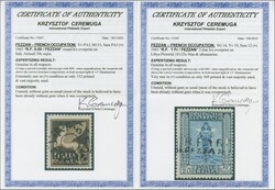 1943 FEZZAN - FRENCH OCCUPATION: hand ovpt. on italian adhesives: F.R ...