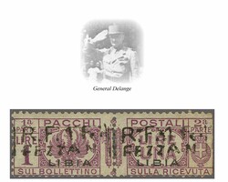 1943: FEZZAN FRENCH OCCUPATION 2 line h/s ovpt. 1 Fr. on Lybia parcel ...