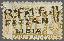 1943 FEZZAN FRENCH OCCUPATION: R.F. 1 Fr/FEZZAN 2-line h/s overprint ...