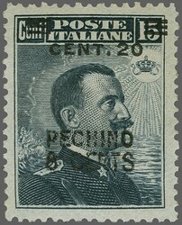 1917 Post office in Peking: 'PECHINO / 8 CENTS' handmade-stamp ...