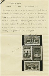 1942 ITALIAN IIWW OCCUPATION - MONTENEGRO. Set of 4 adhesives for the ...