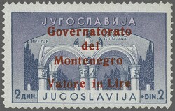 1942 ITALIAN IIWW OCCUPATION - MONTENEGRO. Set of 4 adhesives for the ...