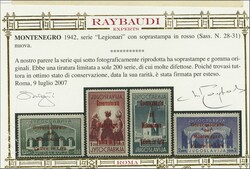 1942 ITALIAN IIWW OCCUPATION - MONTENEGRO. Set of 4 adhesives for the ...