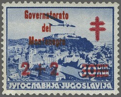 1942 ITALIAN IIWW OCCUPATION - MONTENEGRO. Set of 4 adhesives for the ...