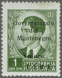 1942 ITALIAN IIWW OCCUPATION - MONTENEGRO. 1d. green overprinted in ...