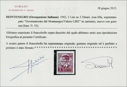 1942 ITALIAN IIWW OCCUPATION - MONTENEGRO. Cpl. set of 11 adhesives ...