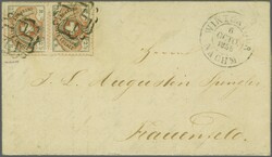 Winterthur, die 15. und 20. Marke des Fünfzigerbogens im senkrechten ...