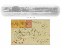 Ukraine 1873: 20 Rp. gelborange im waagr. Paar zus. mit 10 Rp. rot, ...