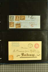 1862/82: Lot 75 Auslandsfrankaturen der Sitzenden Helvetia. Dabei ...
