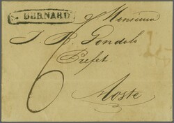 Wallis 1826 (24. Aug.): "S. BERNARD", oval gefasster Stabstp. in ...