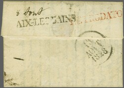 Wallis 1828 (29. Juli): "LOECHE", Stabstempel in brauner Tinte auf ...