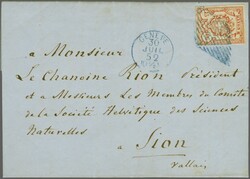 Centimes, Type 1, farbfr. und breit- bis überrandig, klar und ...