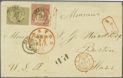 1 Fr. lebhaftgrau zus. mit 15 Rp. karminrot, zwei farbfr. und vorab ...