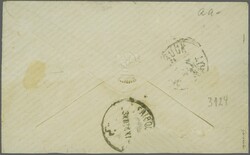 1874: 2 Rp. hellgrau (3) zus. mit 20 Rp. hellbräunlichorange, vier ...