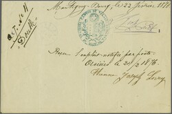 5 Rp. braun im waagr. Paar zus. mit 20 Rp. orange, farbfr. und normal ...