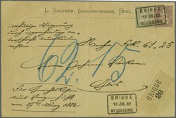 1882: 40 Rp. grau und 50 Rp. lila, beide auf Faserpapier, zwei farbfr ...