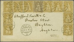 Grossbritannien 1878: 2 Rp. hellgelblichbraun, zehn Exemplare inkl. ...