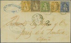 Spanien 1871: Doppelgewichtige Faltbriefhülle aus London mit ...