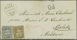 Rumänien 1872: 5 Rp. braun und 30 Rp. ultramarin, zwei farbfr. und ...