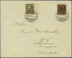 1919 (30. April): Etappe Bern - Lausanne, 'Propeller' 50 Rp. grün ...