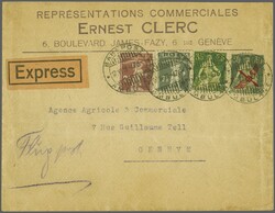 1919 (17. Juni): Bahnpostaufgabe - Expressbrief mit handschriftl. ...