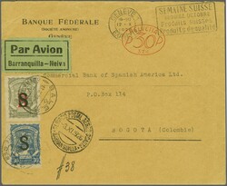 Scadta Konsularpost 1926 (12. Oktober): Geschäftsbrief der 'Banque ...