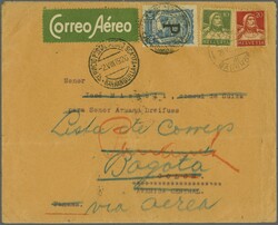 Scadta Konsularpost 1926 (20. Juli): Brief frankiert mit Tell 10 Rp. ...