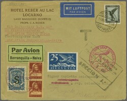 Scadta Konsularpost - Zeppelinpost 1929 (24. März): Brief vom 'Hotel ...