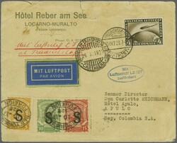 Scadta Konsularpost - Zeppelinpost 1928 (10. Okt.): Brief vom 'Hotel ...
