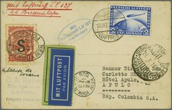 Scadta Konsularpost - Zeppelinpost 1928 (10. Okt.): Fotokarte vom ...