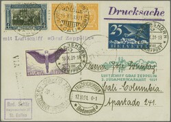 Scadta Golddollar - Zeppelinpost 1931 (17. Okt.): Karte ab Romanshorn ...