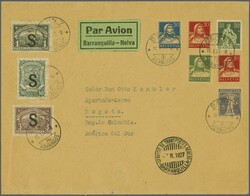 Scadta Konsularpost 1927 (11. Januar): Maschinenaufdruck 'S' auf 50 c ...