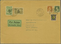 Scadta Konsularpost 1927 (11. Januar): Maschinenaufdruck 'S' auf 10 c ...