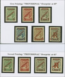 1928/29: Scadta Provisional Overprint 50 c. on 10 c. green, 75 c. on ...