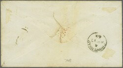 1866: Unpaid Packet letter envelope sent via St Helena to Chippenham, ...