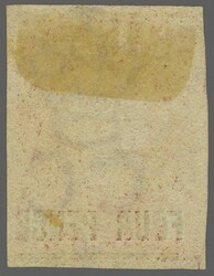 Recess by De La Rue 1863: 4 d. on 6 d. in carmine, ONE PENNY ...