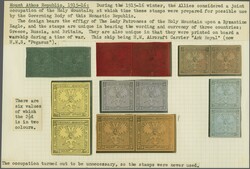 1915/16: Mount Athos, ½ d. dark green, 1 d. red, 2½ d. in two ...