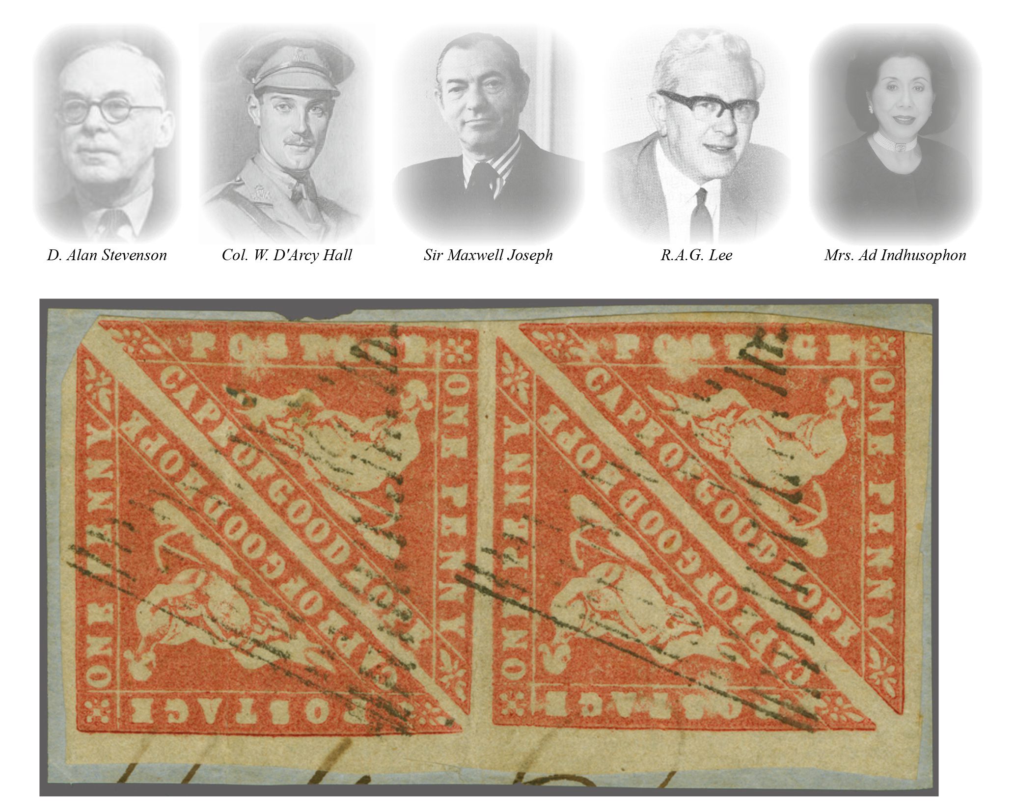 1861 (March 7): 1 d. carmine on laid paper, the famous block of four, ...