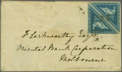 Wreck Cover 1855/63: 4 d. blue on white paper, a used pair (Pos. VI 6 ...