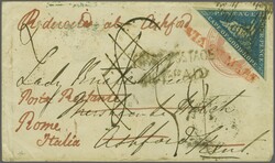 1855/63: 4 d. blue on white paper, a used example (Pos. I 4 B) with ...